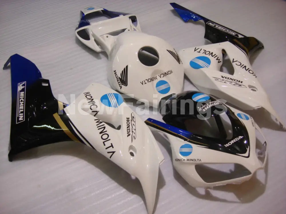 White and Blue Black Konica Minolta - CBR1000RR 06-07 Fairing Kit