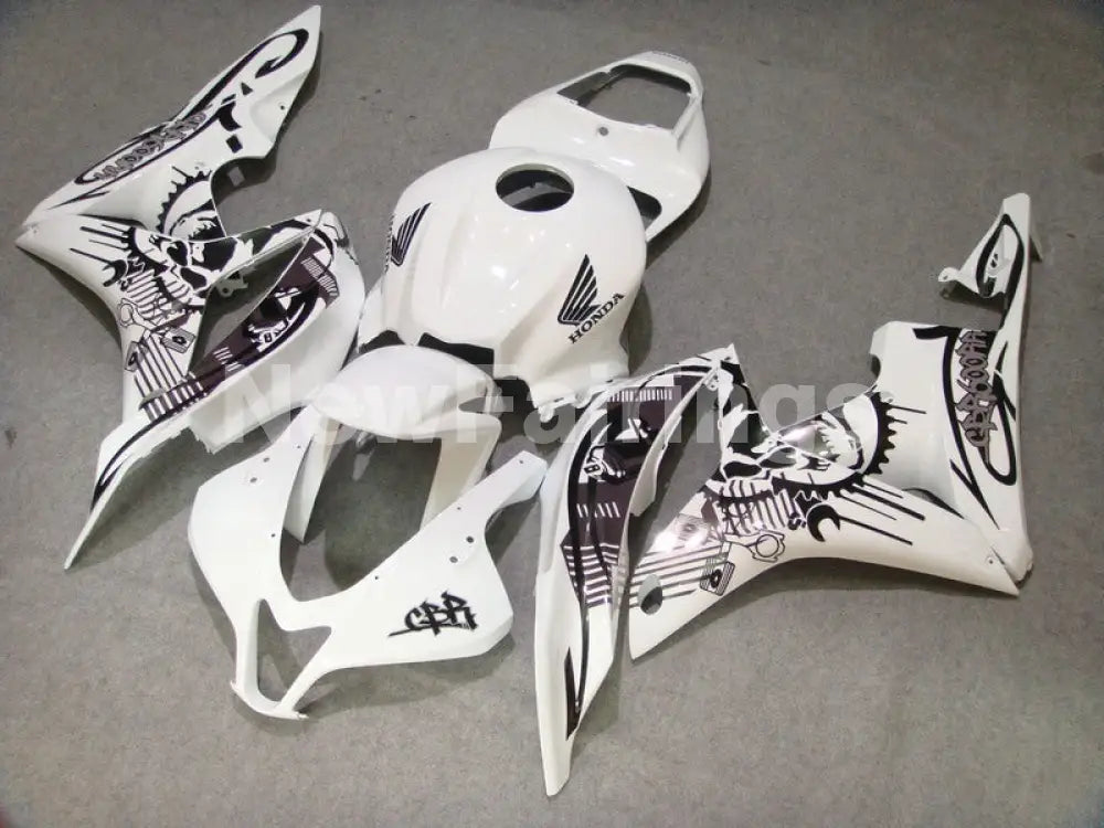 White with brown decal Factory Style - CBR600RR 07-08 Fairing Kit