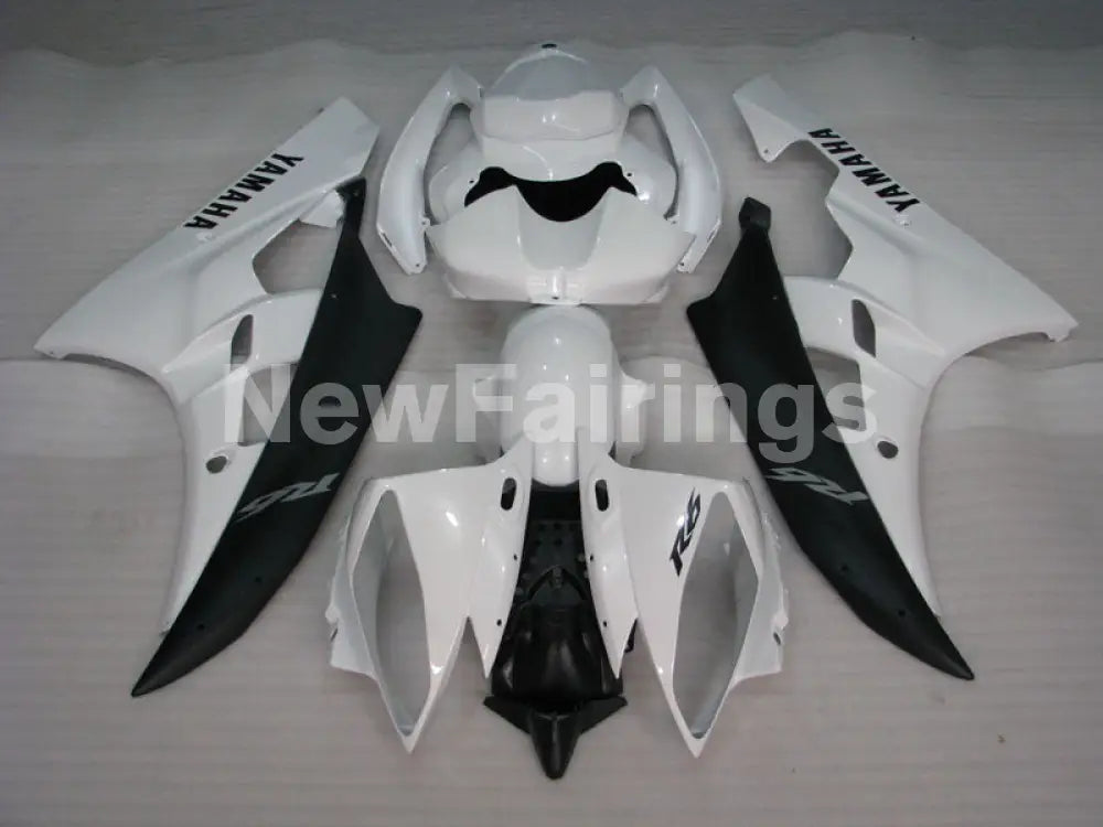 White and Matte Black Factory Style - YZF-R6 06-07 Fairing Kit Vehicles & Parts > Vehicle Parts & Accessories > Motor
