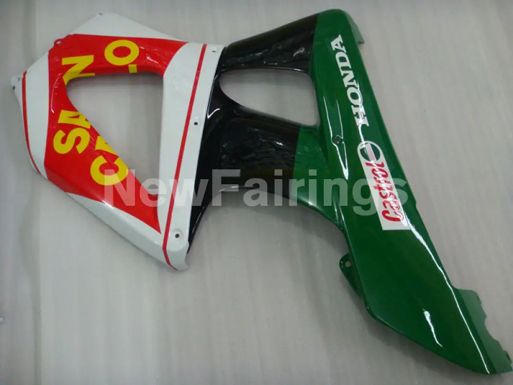 White and Red Green Castrol - CBR 929 RR 00-01 Fairing Kit
