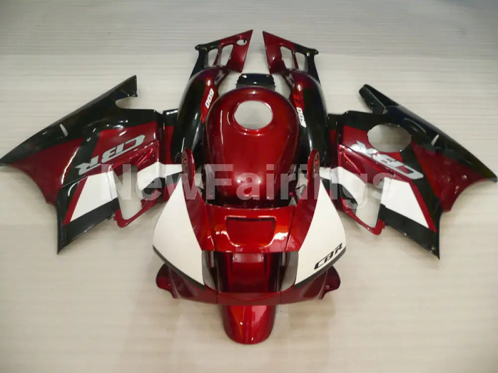 Wine Red and White Black Factory Style - CBR600 F2 91-94 Fairing Kit