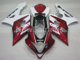 Wine Red and White Factory Style - GSX-R1000 05-06 Fairing Kit