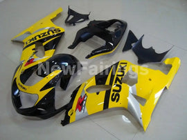 Yellow and Black Silver Factory Style - GSX-R600 01-03 Fairing Kit