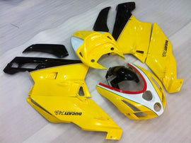 Yellow and Black White Factory Style - Ducati 749 03-04 Fairing Kit (Single Passenger Seat)