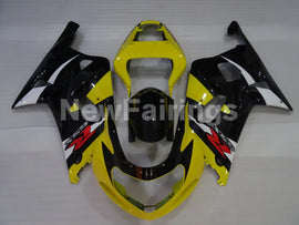 Yellow and Black White Factory Style - GSX-R600 01-03 Fairing Kit