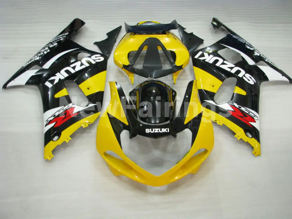 Yellow Black and White Factory Style - GSX-R600 01-03 Fairing Kit