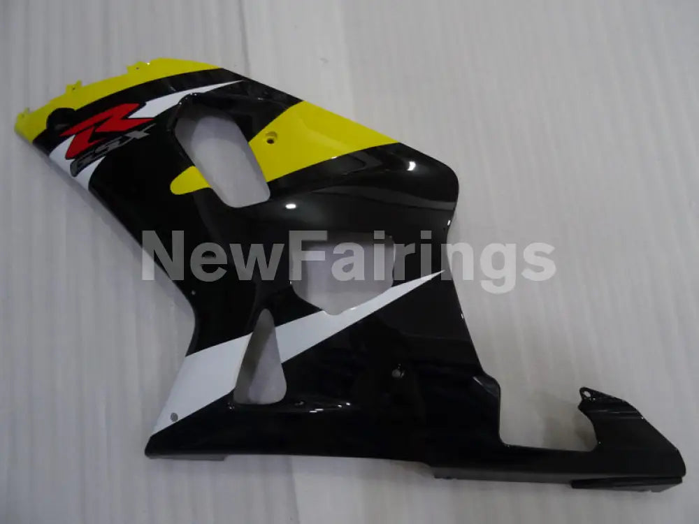 Yellow and Black White Factory Style - GSX-R600 01-03 Fairing Kit