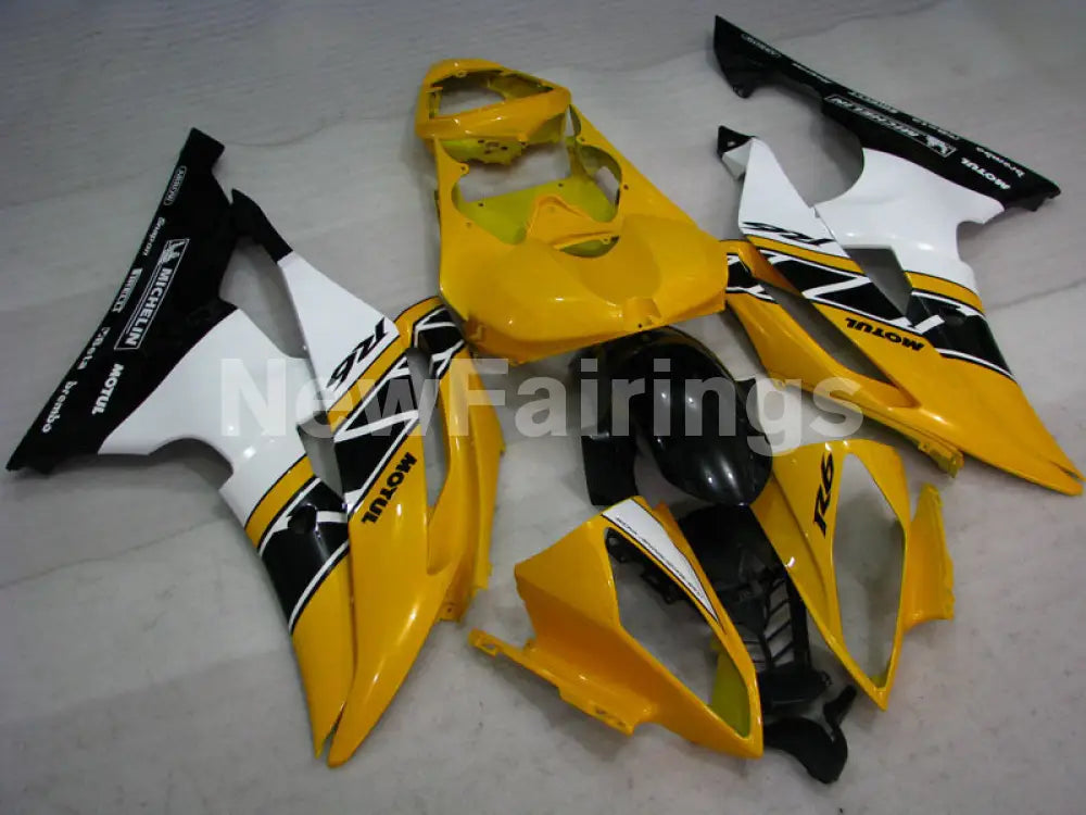 Yellow White and Black Factory Style - YZF-R6 08-16 Fairing Kit Vehicles & Parts > Vehicle Parts & Accessories > Motor